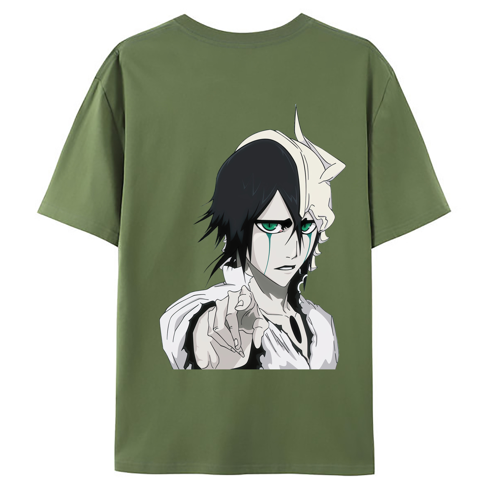 （画像用） ブリーチ ウルキオラ·シファー BLEACH Ulquiorra cifer 綿100％ メンズ半袖Tシャツ（バックプリント） 通気性